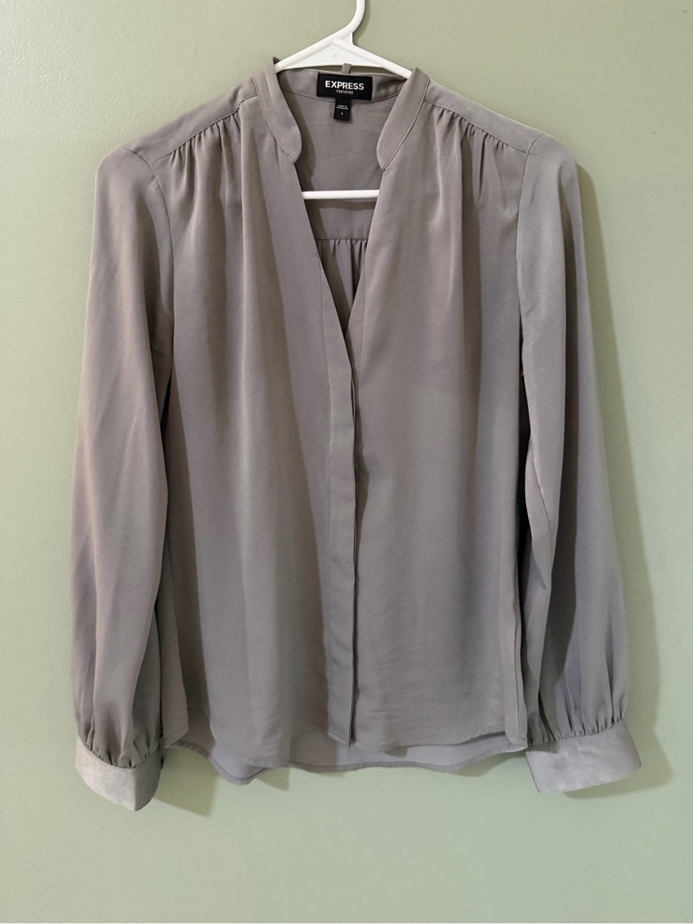 Express  grey long sleeve blouse size small